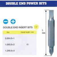 Биты комбинированные PH3хSL6,5х1,2х 60мм CrV в упаковке 2 шт. DIN3126 хвостовик C1/4 