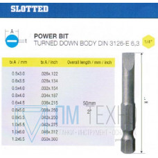 Биты шлицевые SL 4,0х0,8х 50мм CrV DIN3126 хвостовик Е1/4 