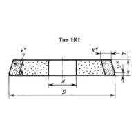 Эльборовый круг 1R1(плоский с односторонним конич. профилем) 100х35х32х10х6.5 17° ЛО 63/50 СМ2 100% 360,0 карат
