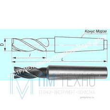 Фреза Концевая d45,0х100х260 к/х  Р18  Z=4 КМ5 (ТИЗ)