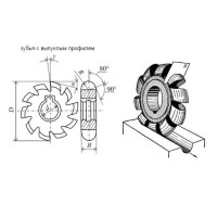 Фреза Выпуклая  80х12х27 R6,0 Р6М5 Z=10 