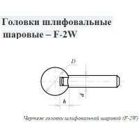 Головка абразивная 20х 6 F2W(ГШ) 25А F60(25Н) O(СТ1) с хвостовиком 