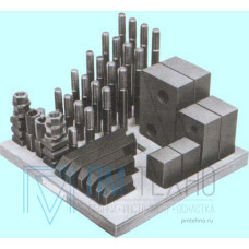 Набор клиновых ступенчатых прижимов из 58-ми предм., паз21,7мм М20х2.5 на дер. подст. (YT-0412) 
