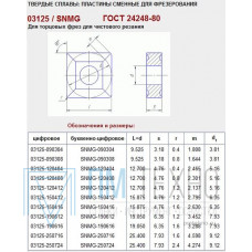 Пластина SNMG  - 120408  R4 ТC20PT квадратная dвн=5мм (03125)  со стружколомом