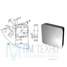 Пластина SPKN  - 1504  EDR  МС318 (К15) квадратная (03371) гладкая без отверстия с зачистными фаска