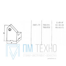Опора Угловая  60х 45х 72 левая под паз 12мм (7033-2752) ГОСТ15257-70 (восст.)