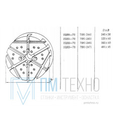 Плита Круглая d 360х 40 с радиально-поперечным расположением Т-обр. пазов 12мм (7081-2461) ГОСТ15202-70(восстановленная)