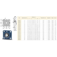 Подшипниковый Узел UCF205 (подшипник UC205 (480205 UCF во фланцевом квадратном корпусе)