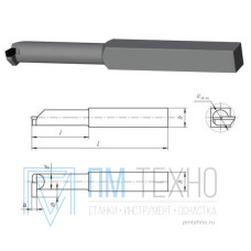 Резец Канавочный внутренний 20х20х200 Т5К10 а=5, m=12