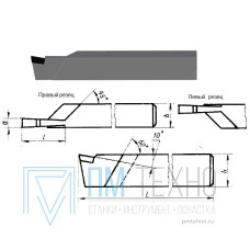 Резец Отрезной 25х16х140х5 Т5К10 левый