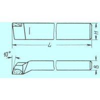 Резец Проходной упорный отогнутый 16х10х110 ВК8