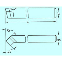 Резец Проходной отогнутый 20х20х120 тв. сплав (без маркировки марки сплава)