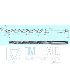 Сверло d 11,5х120х220 к/х ЭП682 порошковая сталь